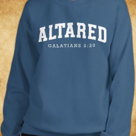 ALTARed Collegiate Style Unisex Sweatshirt | White Letter