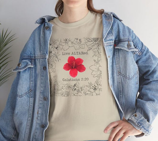 Live ALTARed Floral Christian T-shirt | ALTARed Life Apparel