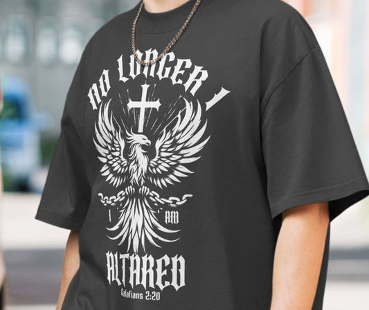 Phoenix Rising Oversized Faded T-shirt | ALTARed Life Apparel | White Design