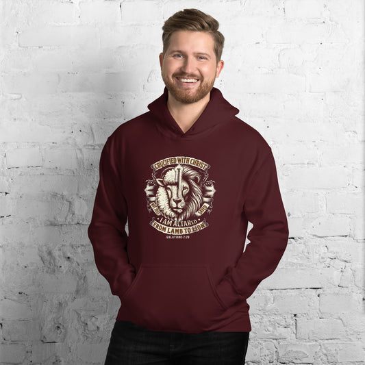 Crucified with Christ From Lamb to Lion Unisex Hoodie | ALTARed Life Apparel